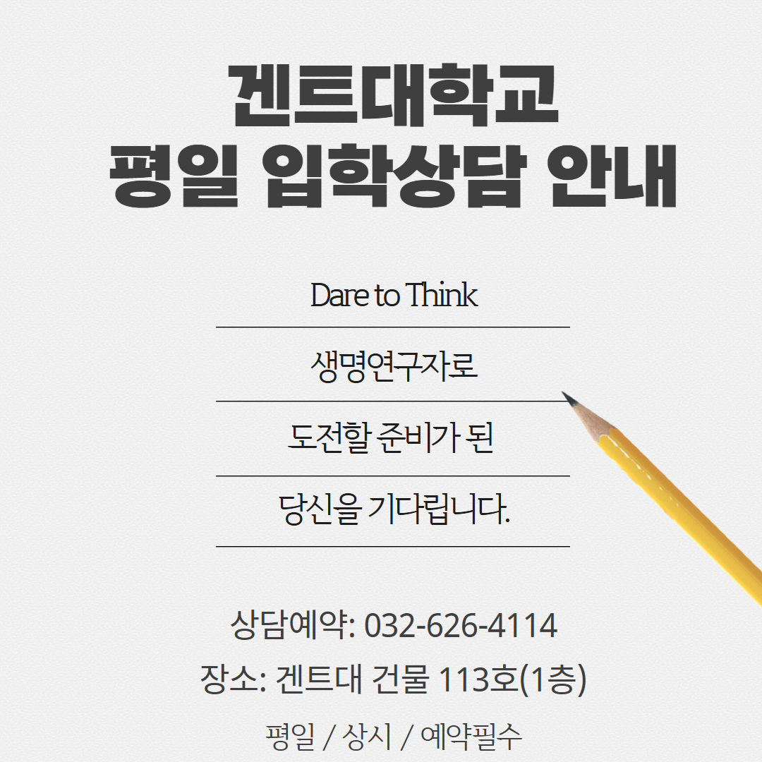 겐트대학교 평일 상담안내