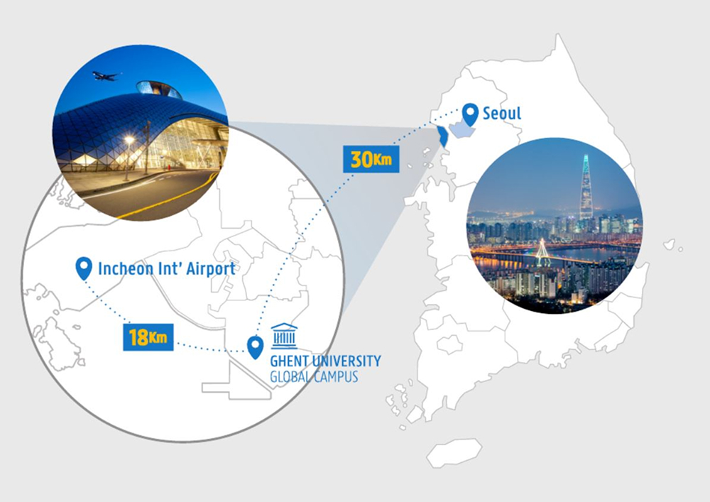 Songdo is 18 km from Incheon International Airport and 30 km from Seoul